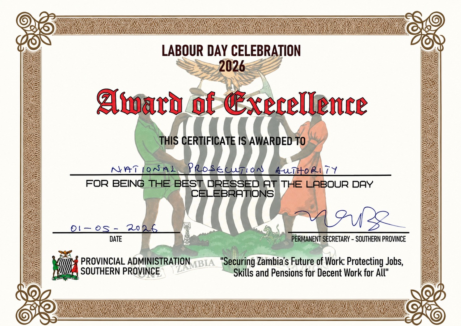 BEST IN SHOW! NPA SOUTHERN PROVINCE CROWNED BEST DRESSED AT LABOUR DAY MARCH PAST